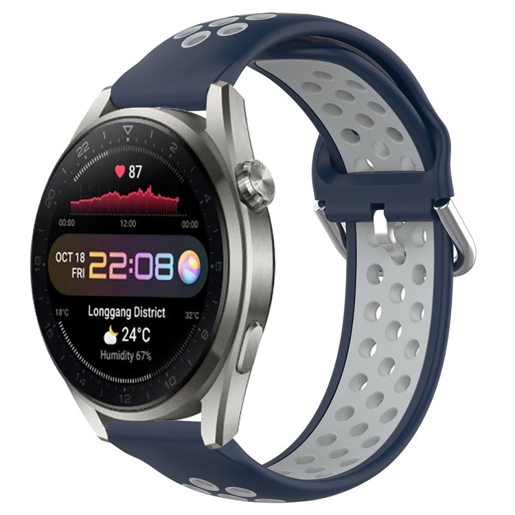 22mm Perforated Breathable Sports Silicone Watch Band, For Huawei Watch 3 Pro New