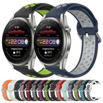 22mm Perforated Breathable Sports Silicone Watch Band, For Huawei Watch 3 Pro New