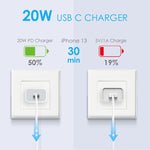 Carregador de Parede Rápido de Porta Única NORTHJO NOPD2000 PD 20W USB-C / Type-C, Ficha US, Ficha UE