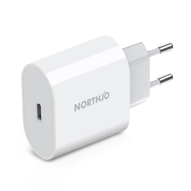 Carregador de Parede Rápido de Porta Única NORTHJO NOPD2000 PD 20W USB-C / Type-C, Ficha US, Ficha UE