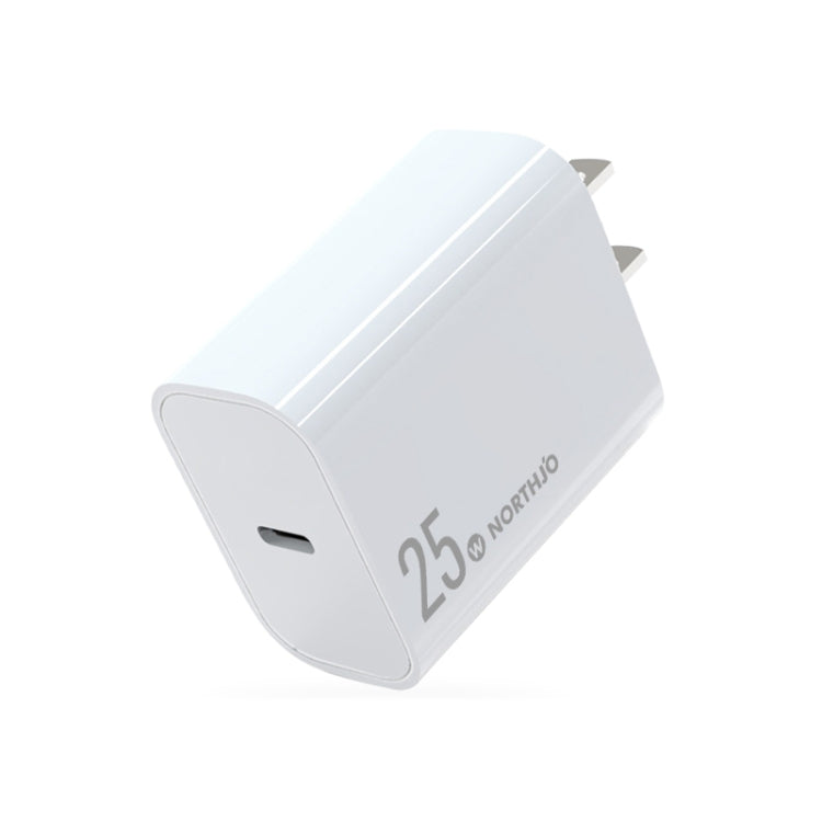 Carregador Rápido de Porta Única NORTHJO NOPD2501 PD 25W USB-C / Type-C, Ficha US, Ficha UE, Ficha UK, Ficha AU