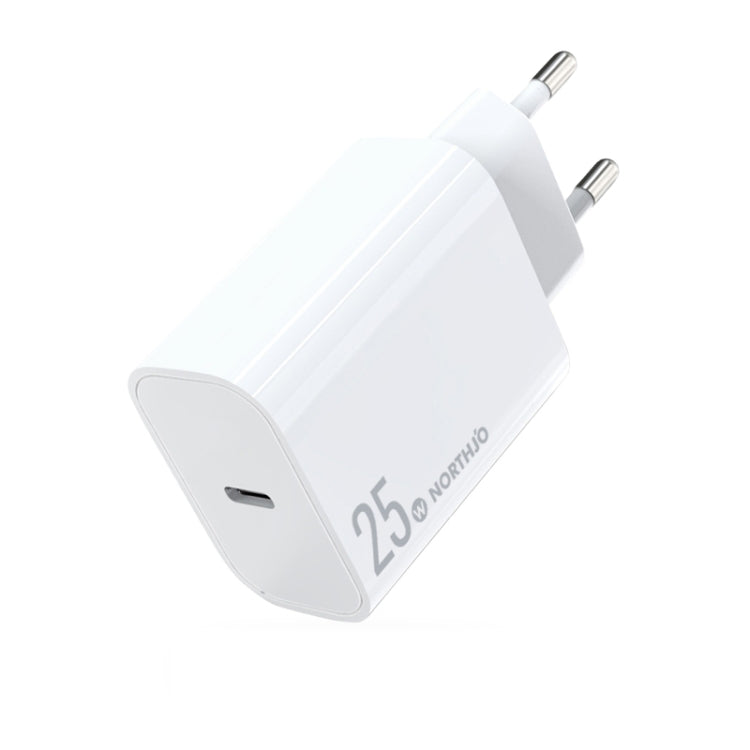 Carregador Rápido de Porta Única NORTHJO NOPD2501 PD 25W USB-C / Type-C, Ficha US, Ficha UE, Ficha UK, Ficha AU