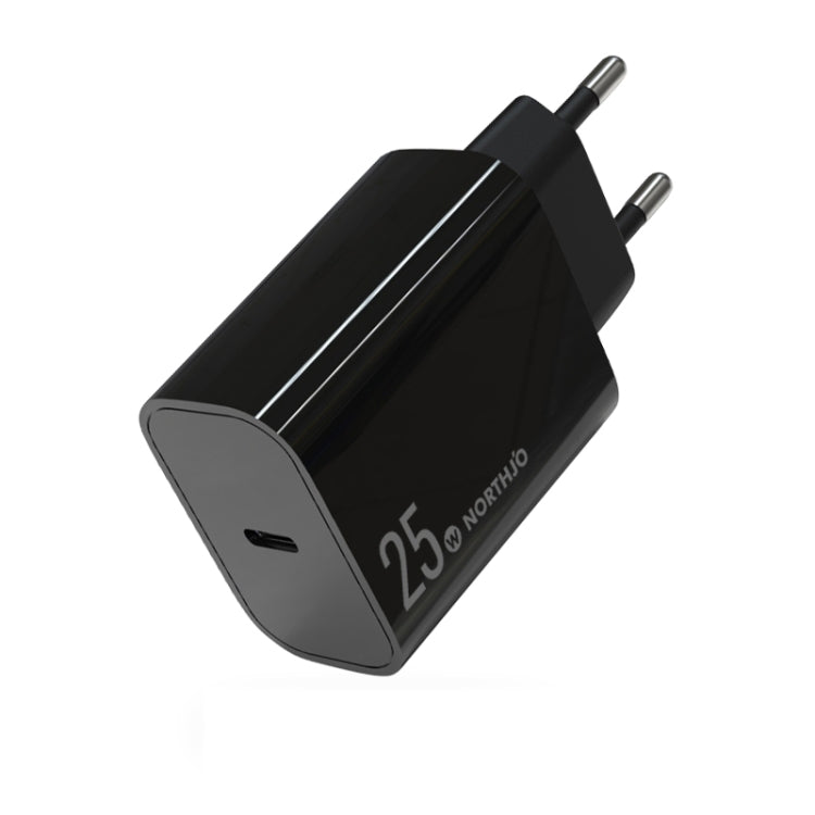 Carregador Rápido de Porta Única NORTHJO NOPD2501 PD 25W USB-C / Type-C, Ficha US, Ficha UE, Ficha UK, Ficha AU