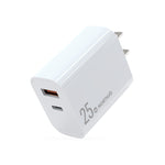Carregador Rápido de Duas Portas NORTHJO NOPD2502 PD 25W USB-C/Type-C + QC 3.0 USB, Ficha US, Ficha UE, Ficha UK, Ficha AU