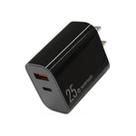 Carregador Rápido de Duas Portas NORTHJO NOPD2502 PD 25W USB-C/Type-C + QC 3.0 USB, Ficha US, Ficha UE, Ficha UK, Ficha AU