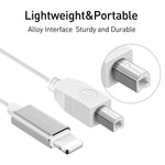 Cabo MIDI 1m 8 Pinos para USB-B para iPad / iPhone, 8 Pinos