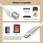 Cabo MIDI 1m 8 Pinos para USB-B para iPad / iPhone, 8 Pinos