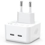 NORTHJO NOGAN3502 Carregador Rápido de Parede GaN PD PPS 35W Duplo USB-C / Tipo-C, Ficha UE, Ficha Reino Unido
