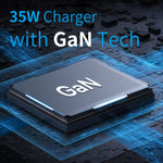NORTHJO NOGAN3502 Carregador Rápido de Parede GaN PD PPS 35W Duplo USB-C / Tipo-C, Ficha UE, Ficha Reino Unido