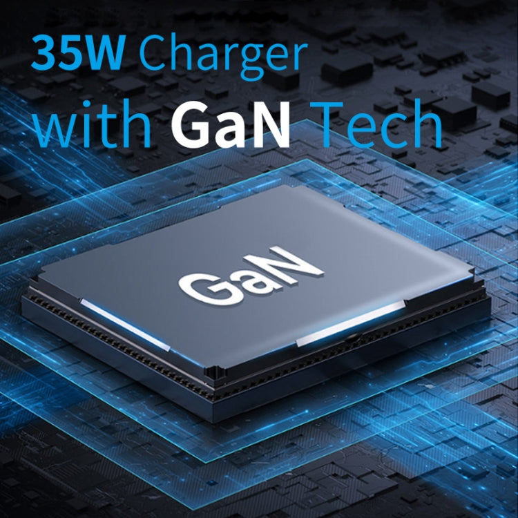 NORTHJO NOGAN3502 Carregador Rápido de Parede GaN PD PPS 35W Duplo USB-C / Tipo-C, Ficha UE, Ficha Reino Unido