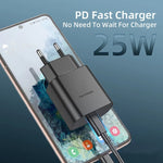 Carregador TA800 PD / PPS 25W Porta Tipo-C para Samsung, Ficha UE, Ficha UE