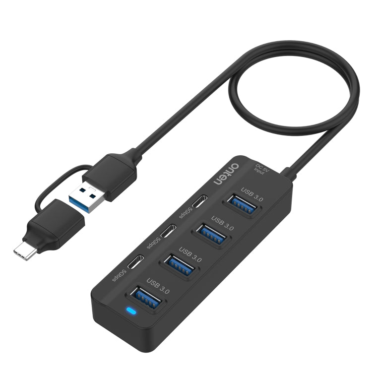 Estação de Acoplamento HUB USB3.0 + Type-C 7 Portas 7 em 2 Onten UCA5306 com Suporte a Função OTG, UCA5306