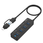 Estação de Acoplamento HUB USB3.0 + Type-C 7 Portas 7 em 2 Onten UCA5306 com Suporte a Função OTG, UCA5306
