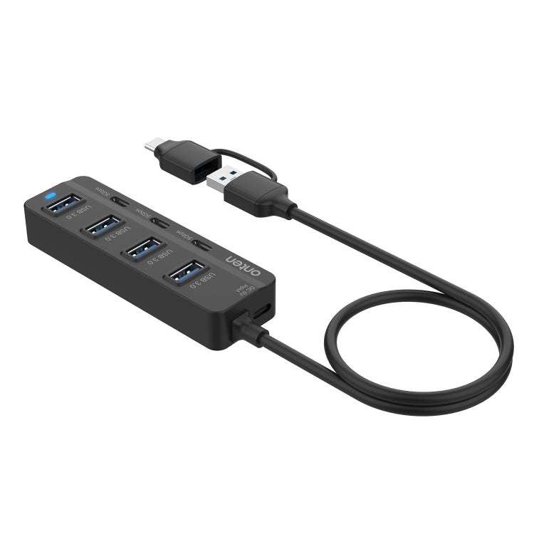 Estação de Acoplamento HUB USB3.0 + Type-C 7 Portas 7 em 2 Onten UCA5306 com Suporte a Função OTG, UCA5306