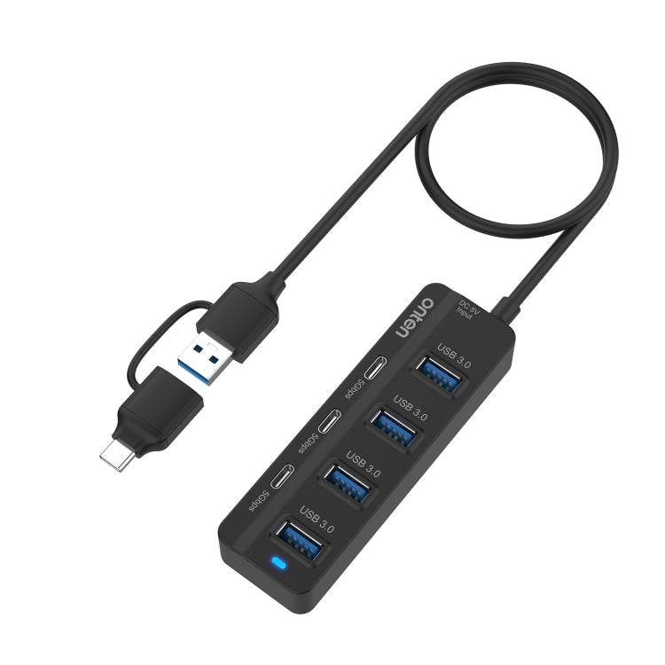 Estação de Acoplamento HUB USB3.0 + Type-C 7 Portas 7 em 2 Onten UCA5306 com Suporte a Função OTG, UCA5306