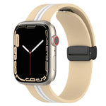 Magnetic Clasp Two-Color Silicone Watch Band, For Apple Watch Ultra 49mm, For Apple Watch Series 8&7 45mm, For Apple Watch Series 8&7 41mm