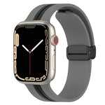 Magnetic Clasp Two-Color Silicone Watch Band, For Apple Watch Ultra 49mm, For Apple Watch Series 8&7 45mm, For Apple Watch Series 8&7 41mm
