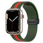 Magnetic Clasp Two-Color Silicone Watch Band, For Apple Watch Ultra 49mm, For Apple Watch Series 8&7 45mm, For Apple Watch Series 8&7 41mm