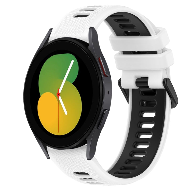 Correia de relógio desportiva bicolor em silicone de 20mm, para Samsung Galaxy Watch5 44mm, para Samsung Galaxy Watch 6 Classic 47mm, para Samsung Galaxy Watch5 40mm, para Samsung Galaxy Watch5 Pro 45mm