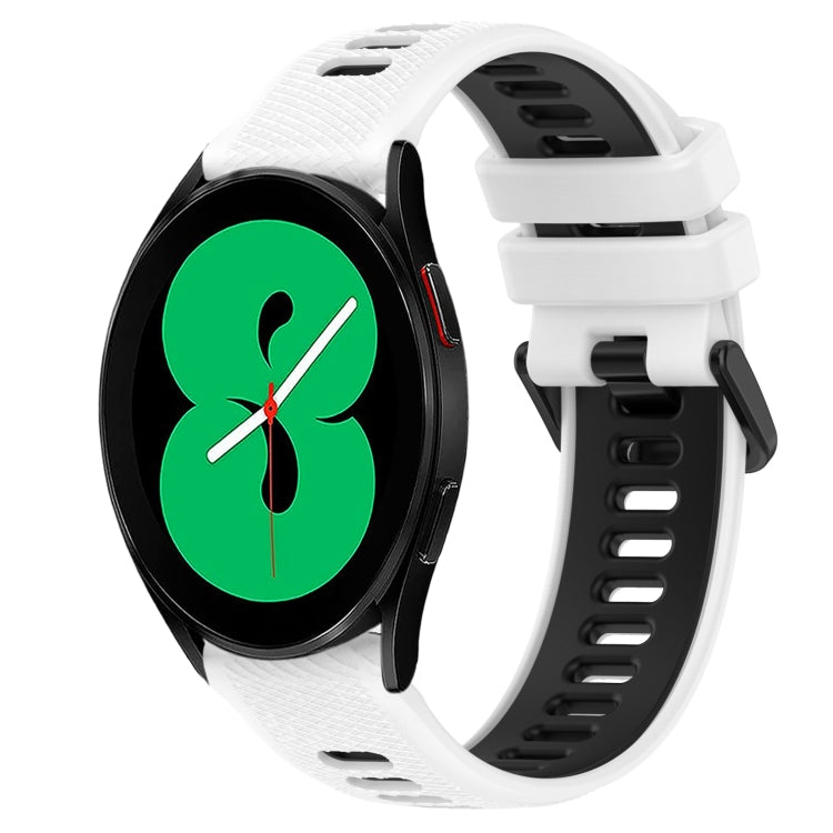 Correia de relógio desportiva bicolor em silicone de 20mm, para Samsung Galaxy Watch4 44mm, para Samsung Galaxy Watch4 40mm, para Samsung Galaxy Watch4 Classic 42mm, para Samsung Galaxy Watch4 Classic 46mm