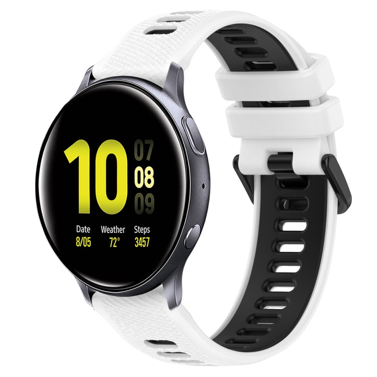 Correia de relógio desportiva bicolor em silicone de 20mm, para Samsung Galaxy Watch Active2 40mm, para Samsung Galaxy Watch Active2 44mm, para Samsung Galaxy Watch 42mm, para Samsung Galaxy Watch 6 44mm