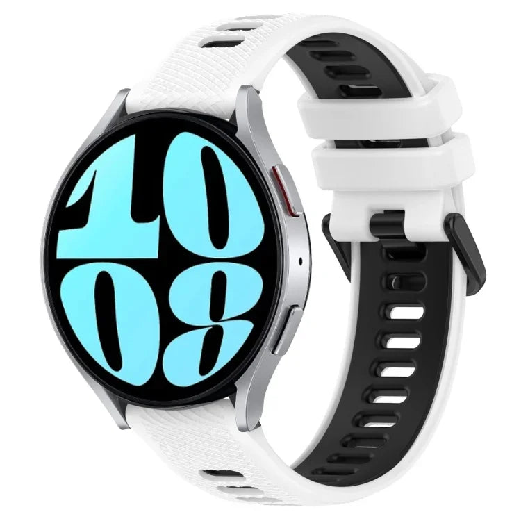 Correia de Relógio Desportiva Bicolor em Silicone 20mm, Para Samsung Galaxy Watch 6 40mm, Para Samsung Galaxy Watch 6 Classic 43mm