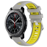 22mm Sports Two-Color Steel Buckle Silicone Watch Band, For Samsung Galaxy Watch3 45mm, For Samsung Galaxy Watch 46mm, For Samsung Gear S3 Classic, For Samsung Gear S3 Frontier