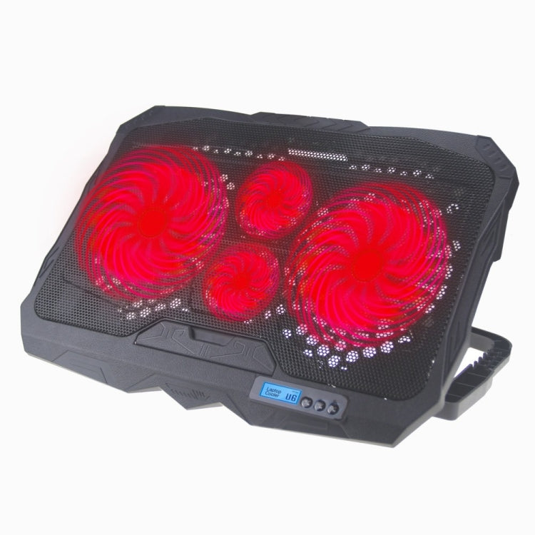 Base de arrefecimento para portátil gaming S18 com quatro ventiladores em alumínio, suporte dobrável com indicador de velocidade do vento, S18
