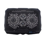 Base de arrefecimento para portátil gaming S18 com quatro ventiladores em alumínio, suporte dobrável com indicador de velocidade do vento, S18