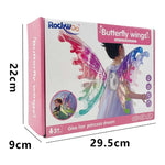 Brinquedo DIY Asas de Fada Borboleta Elétricas Rockwoo R01, Com Luz, Sem Luz