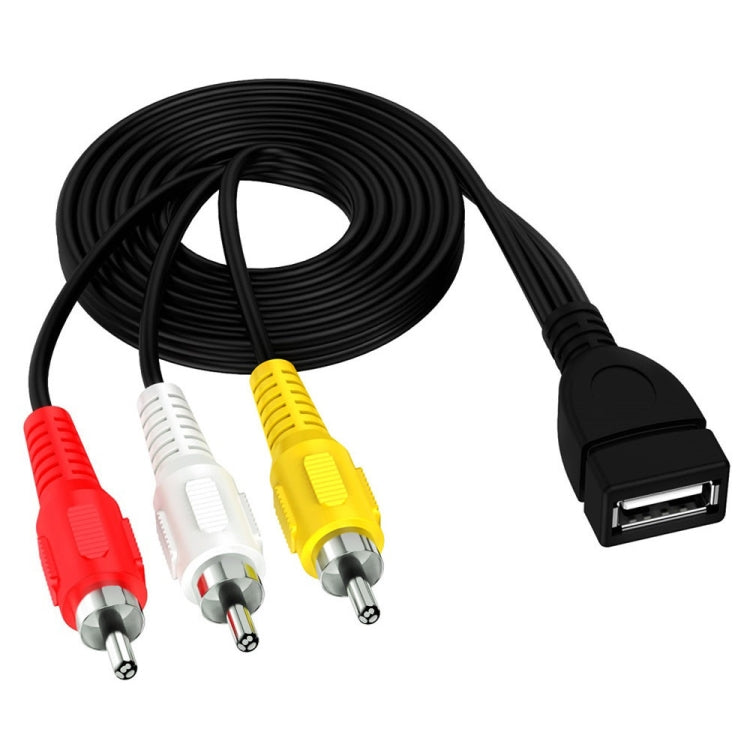 Cabo divisor de áudio e vídeo JUNSUNMAY USB fêmea para 3 x RCA macho, 0,2 m, 1,5 m