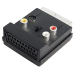 JUNSUNMAY Adaptador Interruptor de Áudio Scart Macho 21 Pinos para Fêmea S-Video 3 RCA Comutável Entrada/Saída