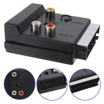 JUNSUNMAY Adaptador Interruptor de Áudio Scart Macho 21 Pinos para Fêmea S-Video 3 RCA Comutável Entrada/Saída
