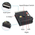 JUNSUNMAY Adaptador Interruptor de Áudio Scart Macho 21 Pinos para Fêmea S-Video 3 RCA Comutável Entrada/Saída