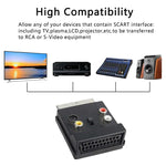 JUNSUNMAY Adaptador Interruptor de Áudio Scart Macho 21 Pinos para Fêmea S-Video 3 RCA Comutável Entrada/Saída