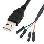 Cabo extensor adaptador JUNSUNMAY USB 2.0 A para fêmea 4 pinos Dupont para header de motherboard, comprimento: 0,3 m, USB macho, USB fêmea