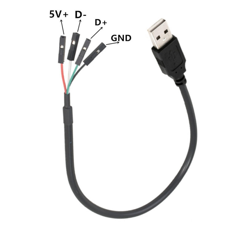 Cabo extensor adaptador JUNSUNMAY USB 2.0 A para fêmea 4 pinos Dupont para header de motherboard, comprimento: 0,3 m, USB macho, USB fêmea