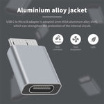 Adaptador conversor JUNSUNMAY USB-C / Tipo-C fêmea para macho USB 3.0 Micro B, 1 unidade, 2 unidades