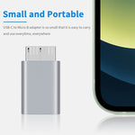 Adaptador conversor JUNSUNMAY USB-C / Tipo-C fêmea para macho USB 3.0 Micro B, 1 unidade, 2 unidades