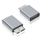 Adaptador conversor JUNSUNMAY USB-C / Tipo-C fêmea para macho USB 3.0 Micro B, 1 unidade, 2 unidades