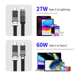 ENKAY ENK-CB134 Cabo de dados de carregamento rápido magnético 4 em 1 60W USB-A / Type-C para 8 pinos / Type-C trançado em nylon, 0,15 m, 1,2 m