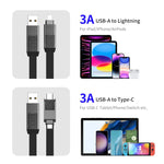 ENKAY ENK-CB134 Cabo de dados de carregamento rápido magnético 4 em 1 60W USB-A / Type-C para 8 pinos / Type-C trançado em nylon, 0,15 m, 1,2 m