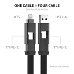 ENKAY ENK-CB134 Cabo de dados de carregamento rápido magnético 4 em 1 60W USB-A / Type-C para 8 pinos / Type-C trançado em nylon, 0,15 m, 1,2 m