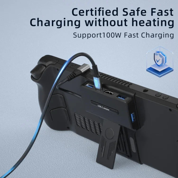 V266 Estação de Acoplamento 5 em 1 para Steam Deck Base de Carregamento Suporte 4K/60Hz USB3.0, V266 5 em 1