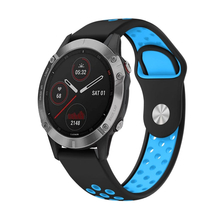 22mm Sports Breathable Silicone Watch Band, For Garmin Fenix 6 GPS, For Garmin Fenix 6 Pro GPS, For Garmin Fenix 6 Sapphire GPS, For Garmin Fenix 5