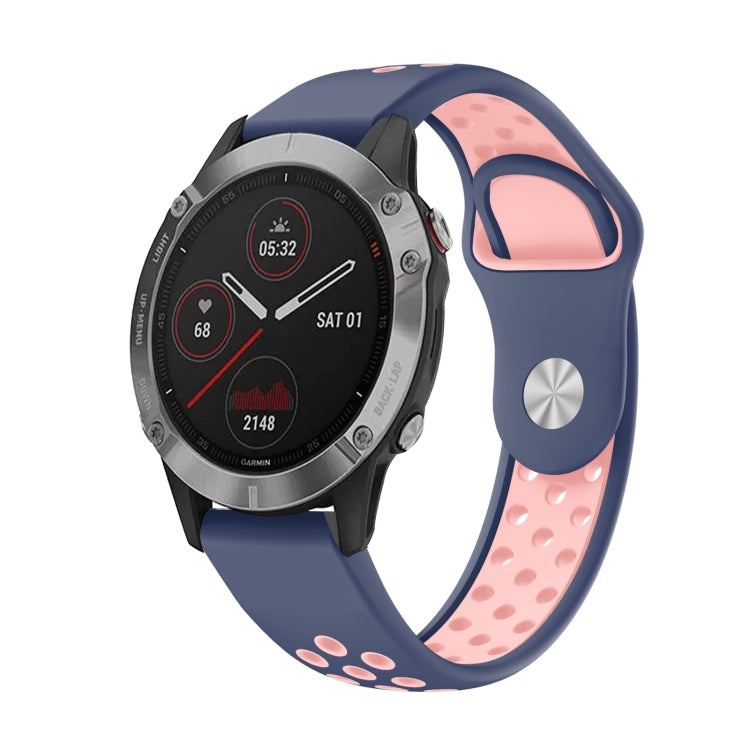 22mm Sports Breathable Silicone Watch Band, For Garmin Fenix 6 GPS, For Garmin Fenix 6 Pro GPS, For Garmin Fenix 6 Sapphire GPS, For Garmin Fenix 5