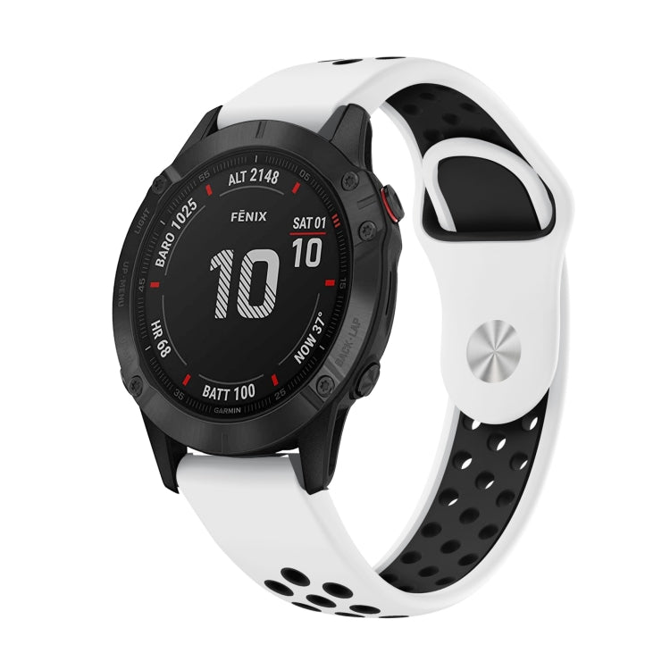 22mm Sports Breathable Silicone Watch Band, For Garmin Fenix 6 GPS, For Garmin Fenix 6 Pro GPS, For Garmin Fenix 6 Sapphire GPS, For Garmin Fenix 5