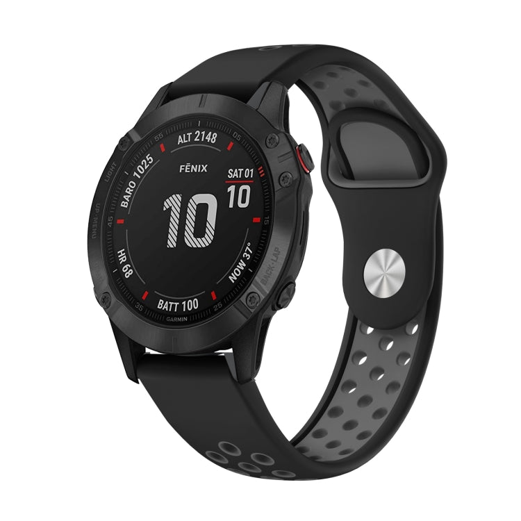 22mm Sports Breathable Silicone Watch Band, For Garmin Fenix 6 GPS, For Garmin Fenix 6 Pro GPS, For Garmin Fenix 6 Sapphire GPS, For Garmin Fenix 5