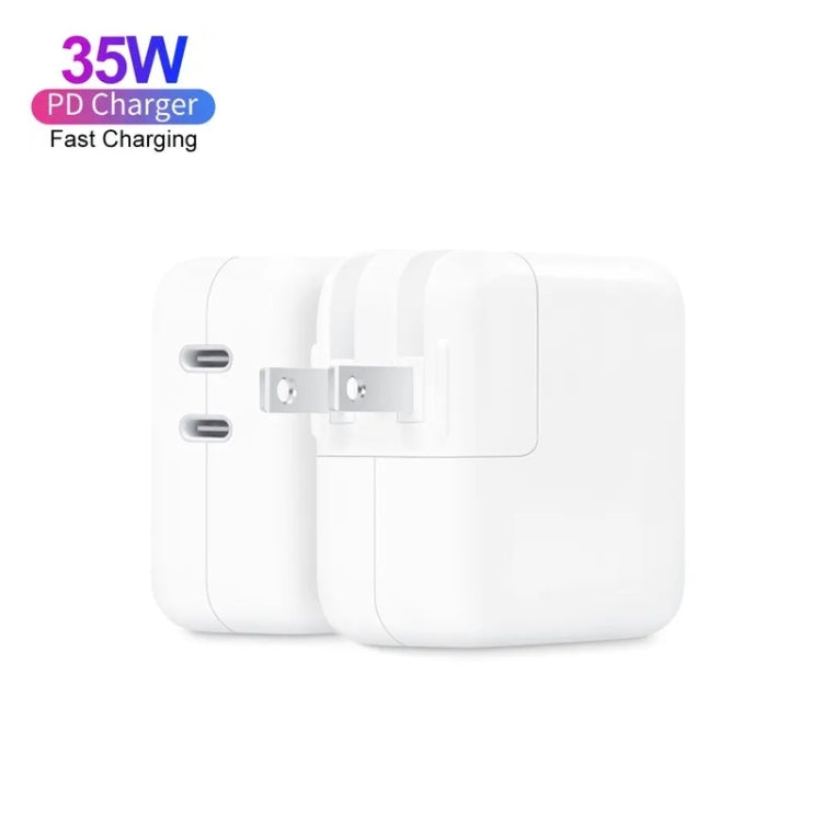 Carregador Dual Port 35W PD3.0 USB-C / Type-C para Série iPhone / iPad, Ficha US, Ficha UE