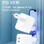 Carregador Dual Port 35W PD3.0 USB-C / Type-C para Série iPhone / iPad, Ficha US, Ficha UE